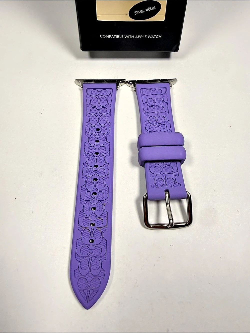 Coach Signature C Silicone Apple Watch Strap Purple